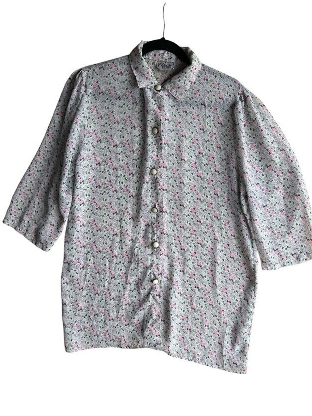 Christie Women's Vintage Feminine Retro Secretary Romantic Blouse Floral Size 14